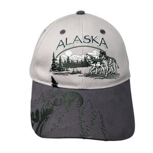 Alaska Slideback Hat Gray One Size Adjustable Embroidered Patriotic Tonqass